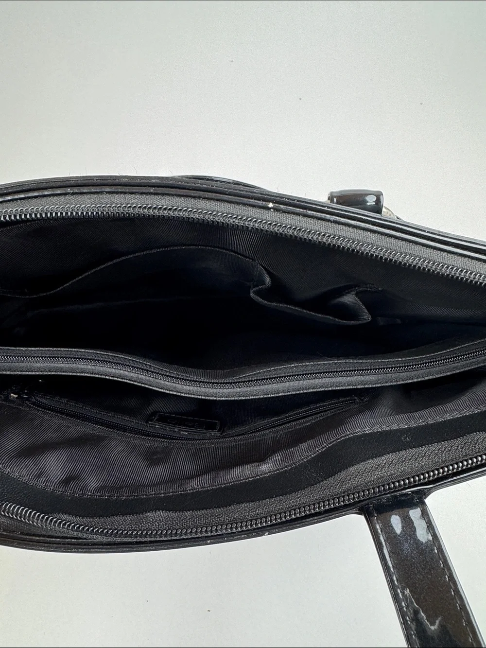 Beijo Black Patent Studded Tote Bag